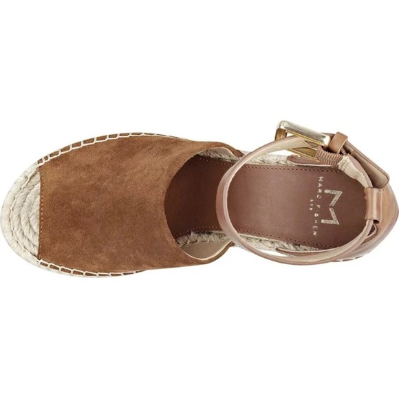 🔥Marc Fisher | Women's brown suede upper, leather heel wedge espadrille size 11 - Picture 3 of 16